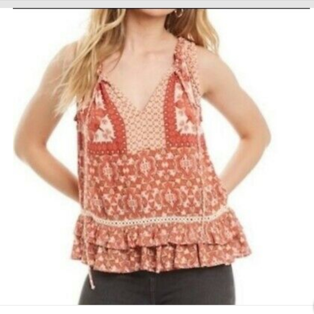 Patrons of Peace Paisley Top in Rust